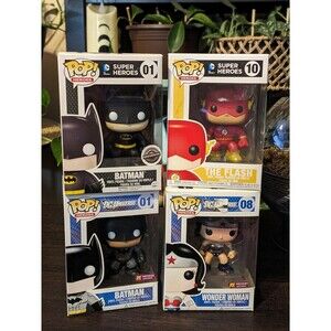 DC Comics Funko Pop lot: Batman, Wonder Woman, Flash